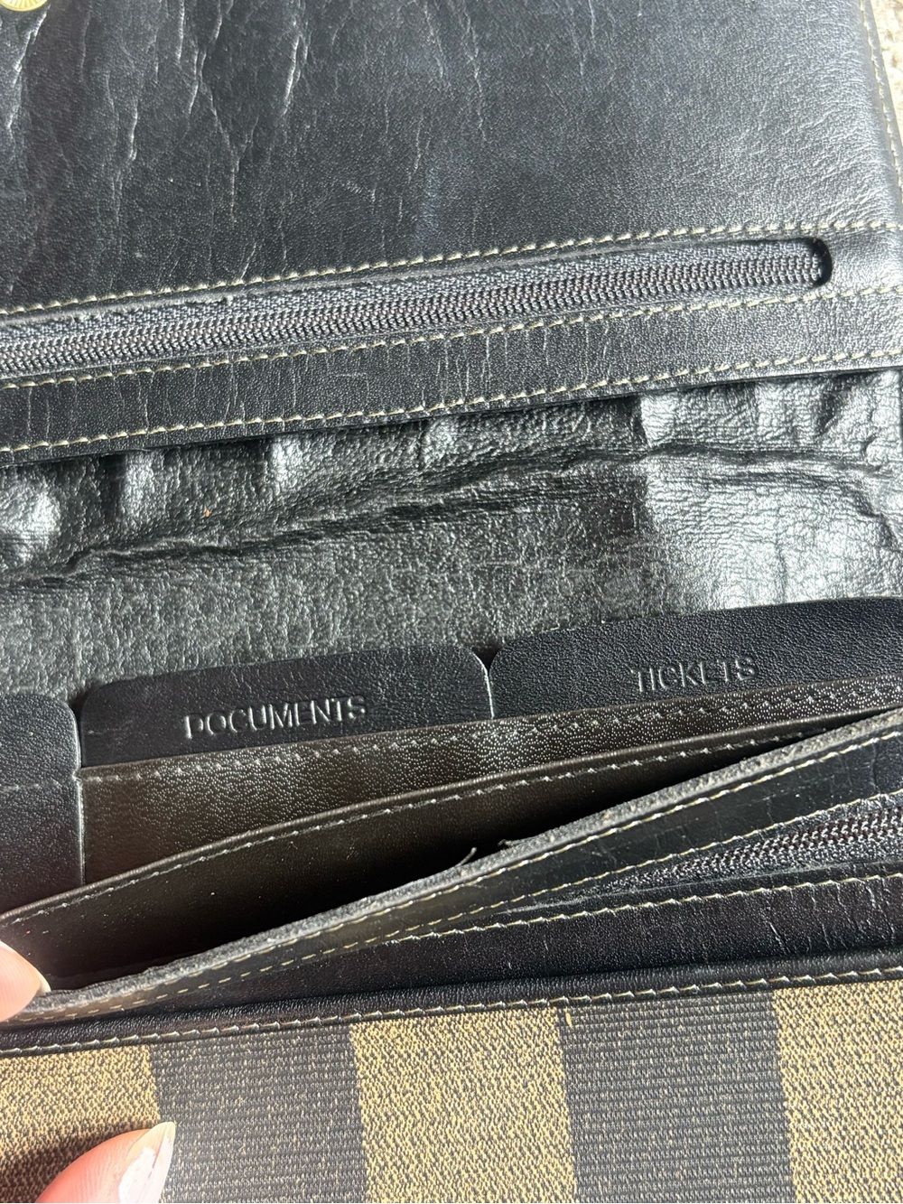 Auth Fendi pecan Organizer Clutch bag leather Vintage - Picture 5 of 16